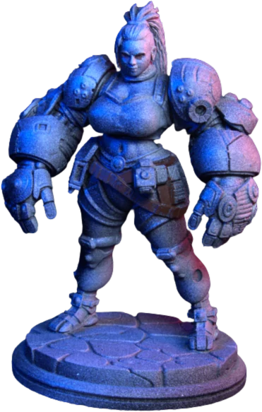 Veterana acorazada, miniatura impresa en resina